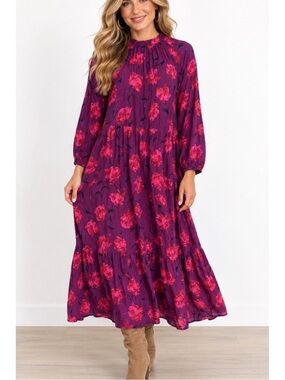 A New Day Purple Floral Maxi Dress- XXL